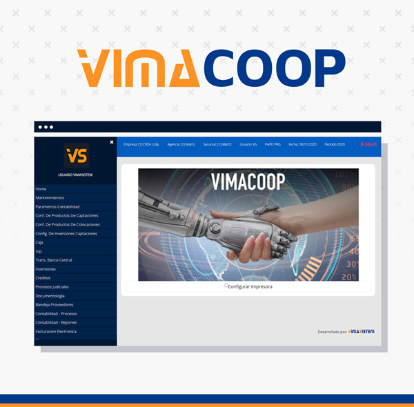 Vimacoop, sistema financiero